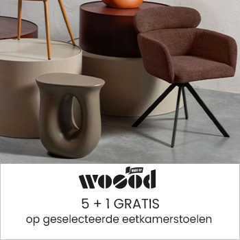 WOOOD eetkamerstoelen 5 + 1 gratis